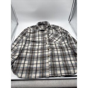 Blue B‎ Collection Plaid Flannel Shirt Mens Size Large Light Colors Button Down